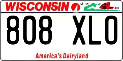 WI license plate 808XLO