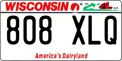 WI license plate 808XLQ