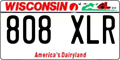 WI license plate 808XLR