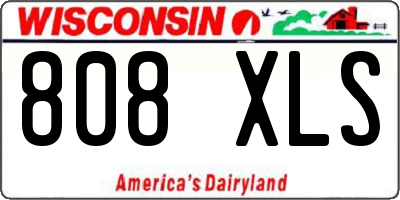 WI license plate 808XLS