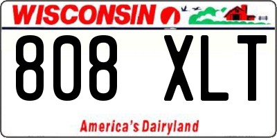 WI license plate 808XLT