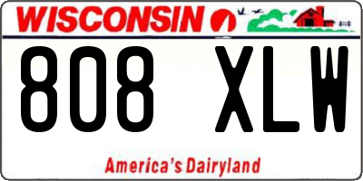 WI license plate 808XLW