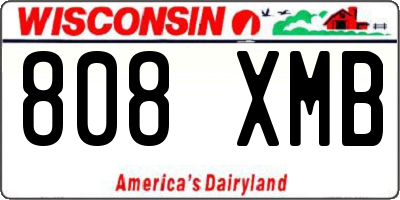 WI license plate 808XMB
