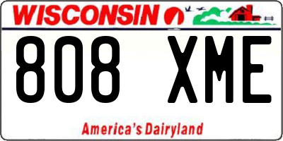 WI license plate 808XME