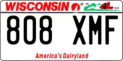 WI license plate 808XMF