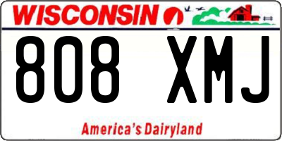 WI license plate 808XMJ