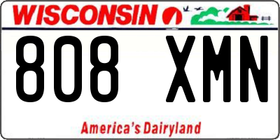WI license plate 808XMN