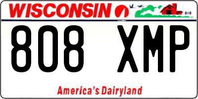 WI license plate 808XMP