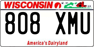WI license plate 808XMU