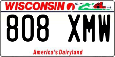 WI license plate 808XMW