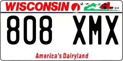 WI license plate 808XMX