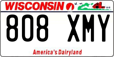 WI license plate 808XMY