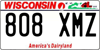 WI license plate 808XMZ