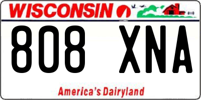 WI license plate 808XNA