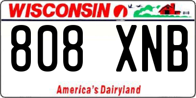 WI license plate 808XNB