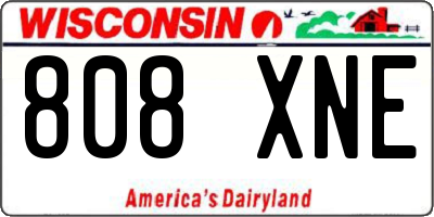 WI license plate 808XNE