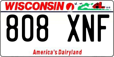 WI license plate 808XNF