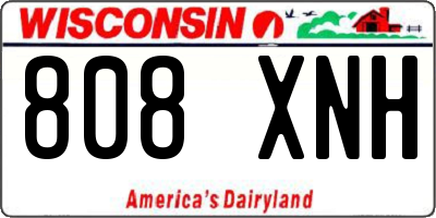 WI license plate 808XNH
