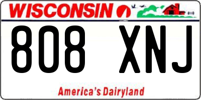 WI license plate 808XNJ
