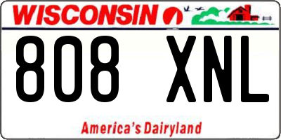 WI license plate 808XNL