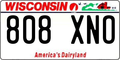 WI license plate 808XNO