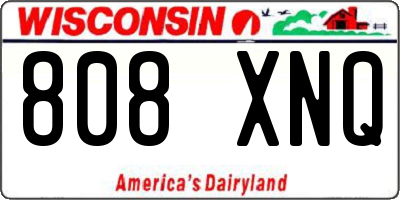 WI license plate 808XNQ