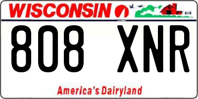 WI license plate 808XNR