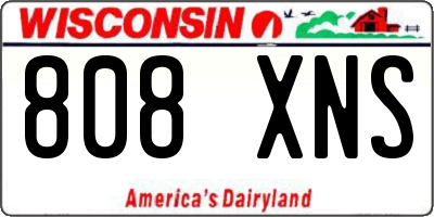 WI license plate 808XNS