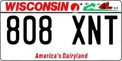 WI license plate 808XNT