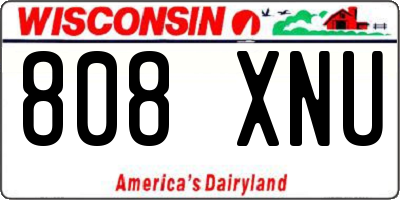 WI license plate 808XNU