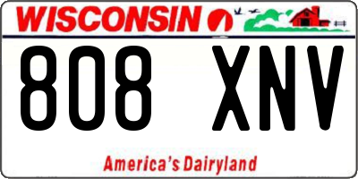 WI license plate 808XNV
