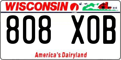 WI license plate 808XOB