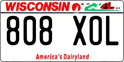 WI license plate 808XOL