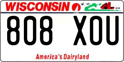 WI license plate 808XOU