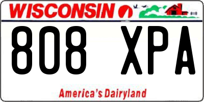 WI license plate 808XPA