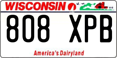 WI license plate 808XPB