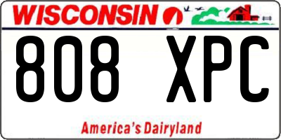WI license plate 808XPC