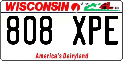 WI license plate 808XPE