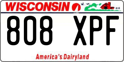 WI license plate 808XPF