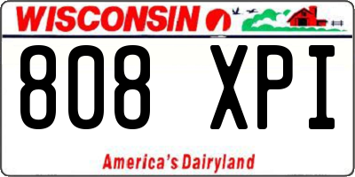 WI license plate 808XPI