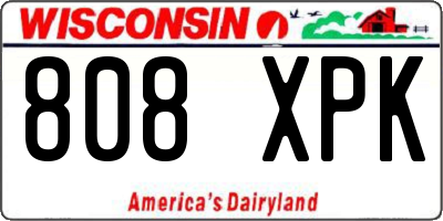WI license plate 808XPK