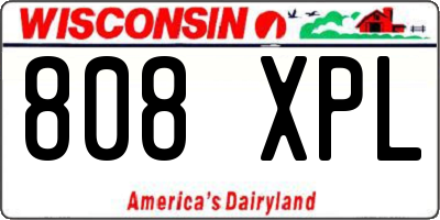 WI license plate 808XPL