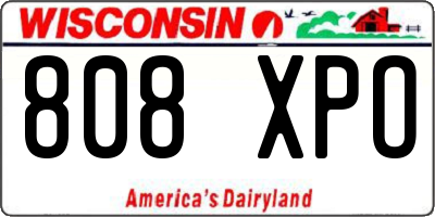 WI license plate 808XPO