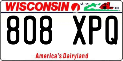 WI license plate 808XPQ