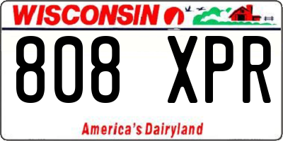 WI license plate 808XPR