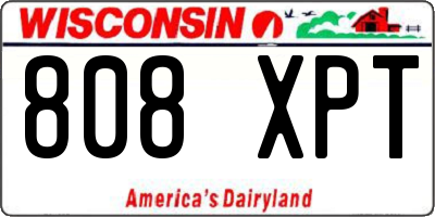 WI license plate 808XPT