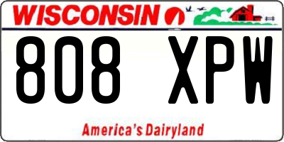 WI license plate 808XPW