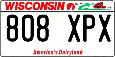 WI license plate 808XPX