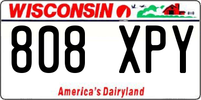 WI license plate 808XPY