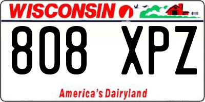 WI license plate 808XPZ